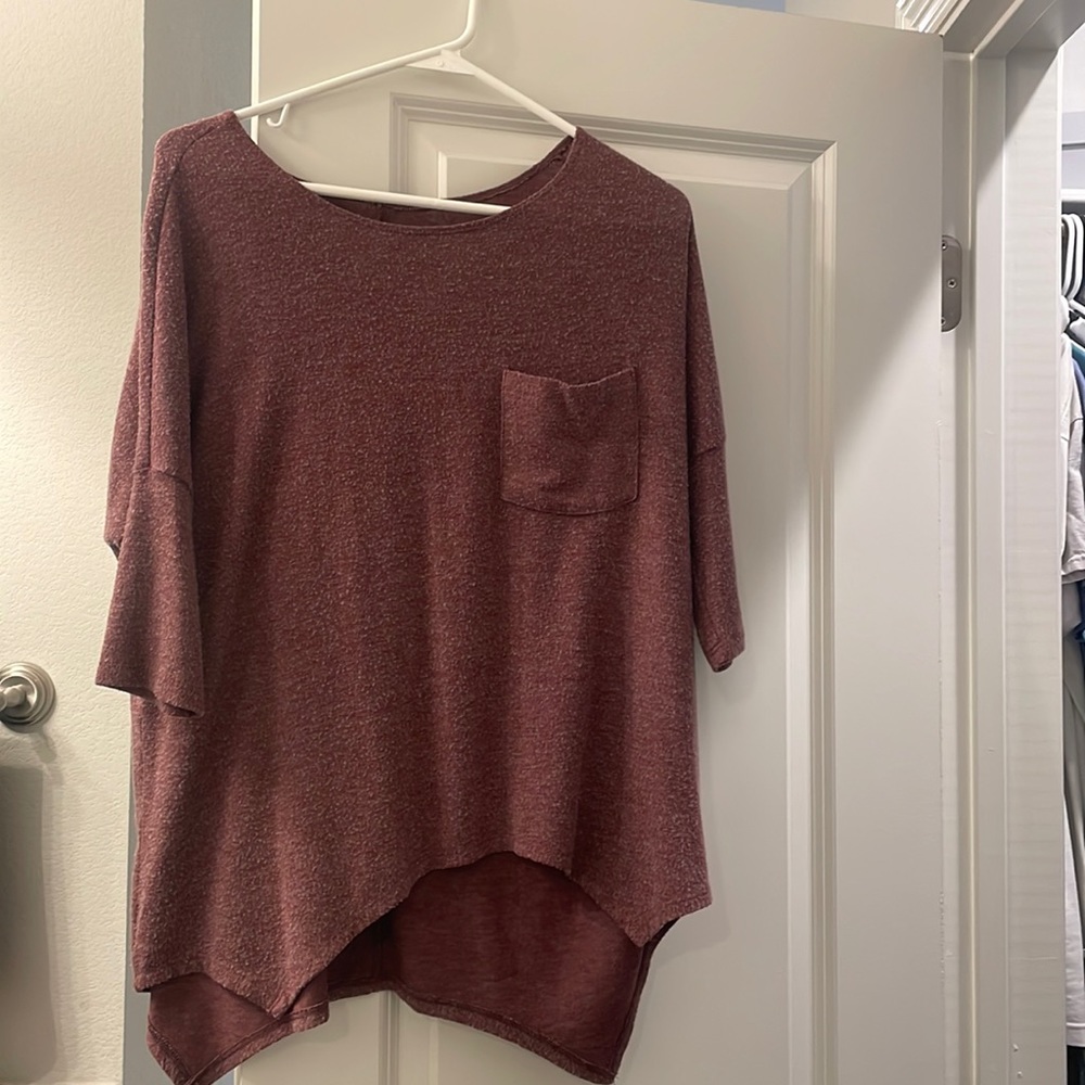 Size small maroon shirt from American eagle, their soft and sexy line.